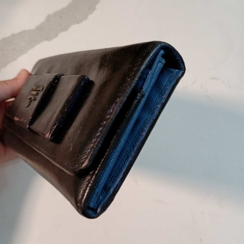 Prada Saffiano Bow Continental Wallet Black - Picture 7 of 16